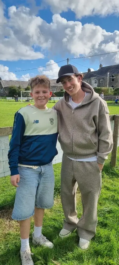 Teen snaps photo with Wales star Harry Wilson at village match
