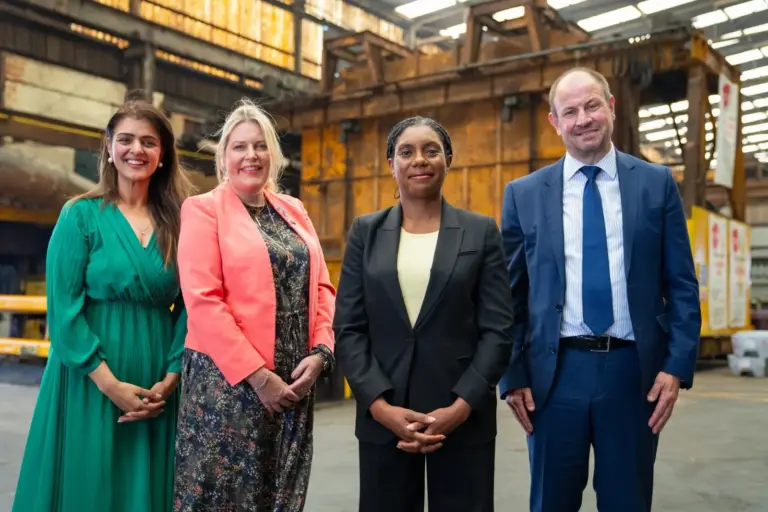 Conservative leader Badenoch tours Newport galvanising plant