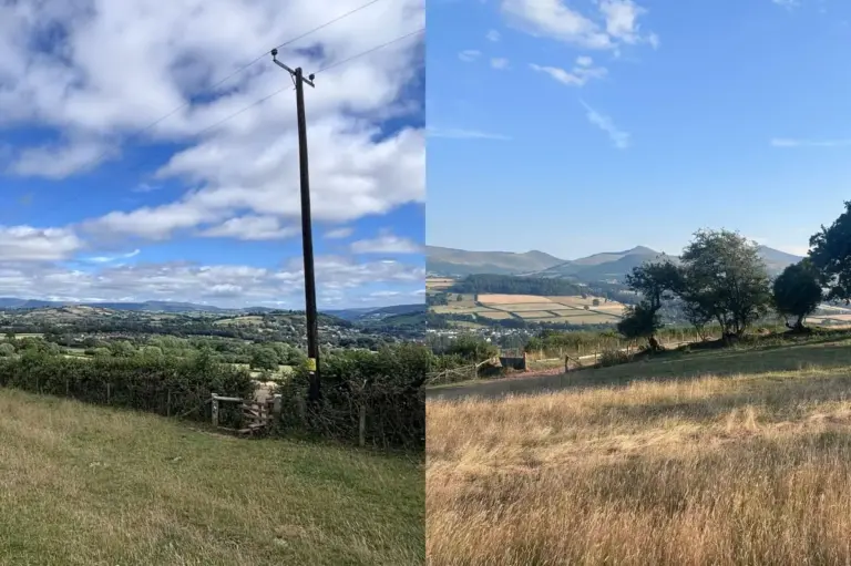 Power lines removed from Pen y Crug hillfort improving Brecon views