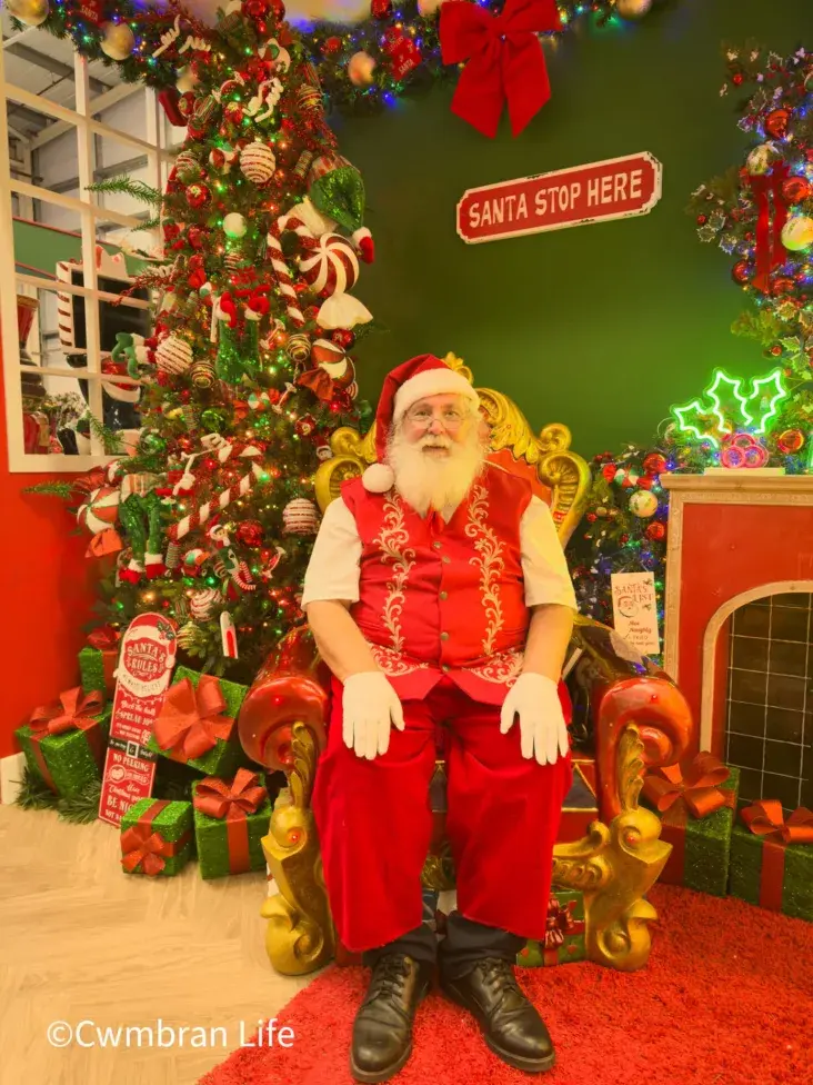 Father Christmas visits new Cwmbran Christmas factory